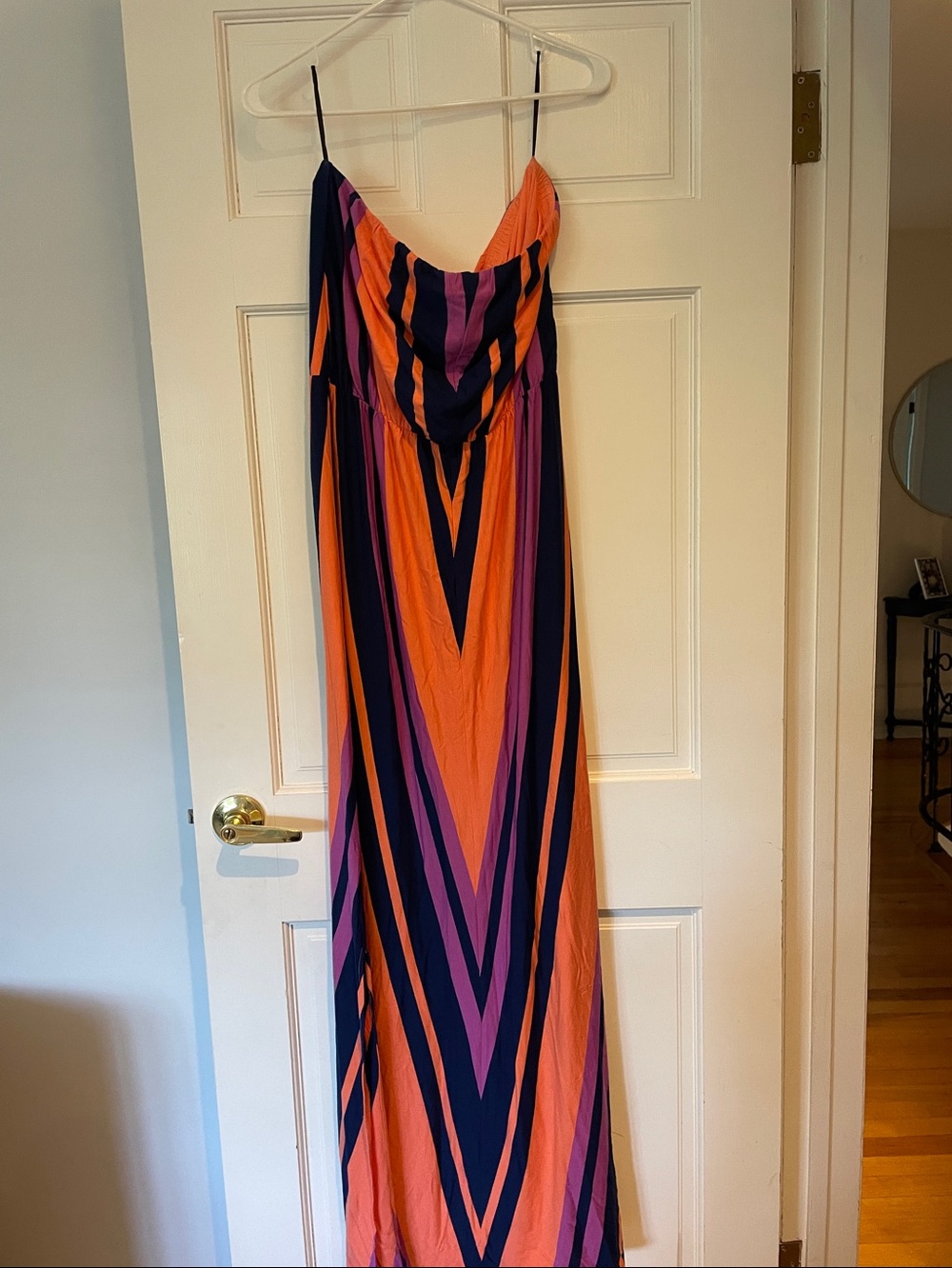 Felicity & Coco Orange, Purple & Navy Striped Maxi Dress